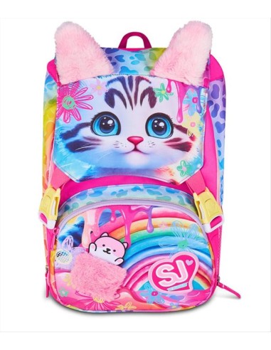 Zaino SJ Gang Cat LED 🐱✨ Occhi Luminosi E Estensibile | Diamante Rosa