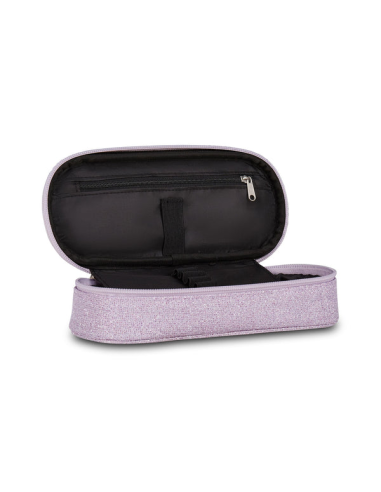 Astuccio Portapenne Shiny Tech Seven – Nero o Lilla | Con Elastici e T