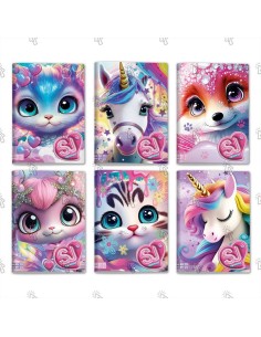 Quaderno A4 Maxi ANIMALI Girls 5mm Seven 📐💖 | 96 100f a Quadretti Co