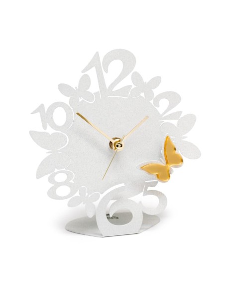 Orologio da Tavolo SCIAME Farfalle 14x15 cm – Con Applicazioni Specchi