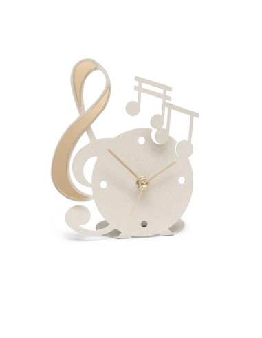 Orologio da Tavolo MUSICA 13,5x15,5 cm – 4 Varianti con Note Dorate o 