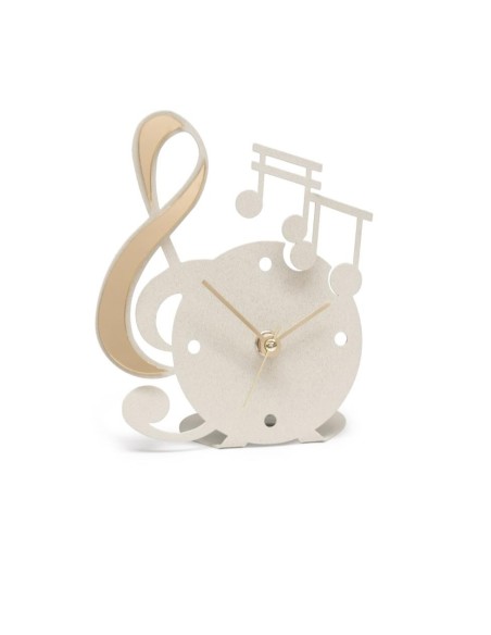 Orologio da Tavolo MUSICA 13,5x15,5 cm – 4 Varianti con Note Dorate o 