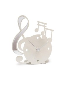 Orologio da Tavolo MUSICA 13,5x15,5 cm – 4 Varianti con Note Dorate o  2