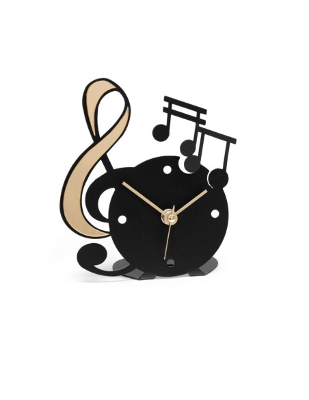 Orologio da Tavolo MUSICA 13,5x15,5 cm – 4 Varianti con Note Dorate o 