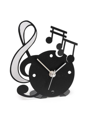 Orologio da Tavolo MUSICA 13,5x15,5 cm – 4 Varianti con Note Dorate o 