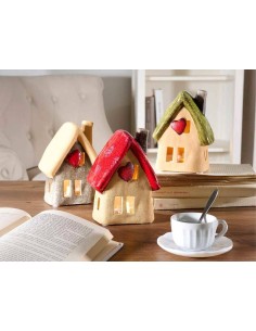 Casetta in Terracotta con LED H16cm – 3 Colori Decorativi 2