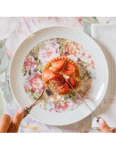 Piatto da dolce floreale ∅ 20 Grace di Nuvole di Stoffa 2