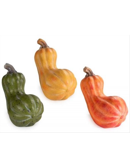 Zucca in terracotta allungata H16 cm – Decorazione autunnale