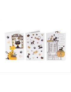 Biglietto augurale Pop-Up 3D Gatti con busta e dettagli dorati – 3 mod