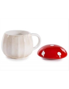 Tazza in ceramica 600ml Fungo con coperchio 2