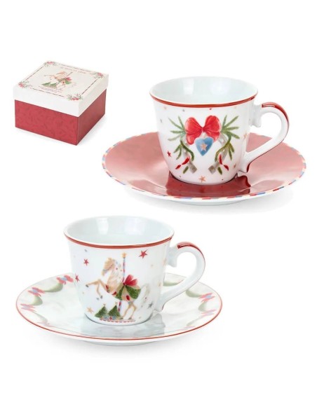 Set 2 Tazzine con Piattino 90ml – Collezione La Giostra di Amelie Nuvo