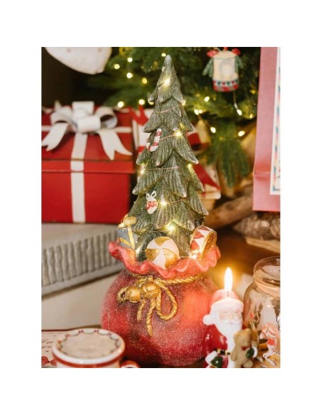 Albero di Natale con Sacco e LED H45cm – Collezione La Giostra di Amel