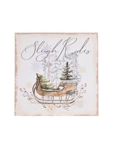 Tela Decorativa Natalizia 30x30cm – Baita o Slitta | Nuvole di Stoffa