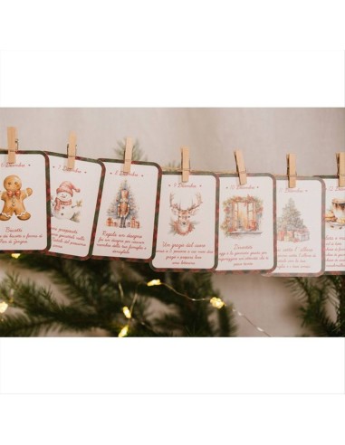 Calendario dell’Avvento 25pz in MDF – Stile Vintage