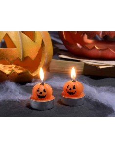 Candela Tealight Zucca di Halloween Ø4xH4 cm 2