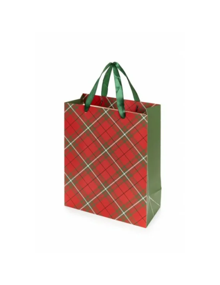 Busta Grande Tartan 32x12x38H con Manici di Raso - Raffinatezza natali