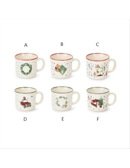 Tazzina Natalizia 100ml Christmas Coming – 6 Modelli in Porcellana