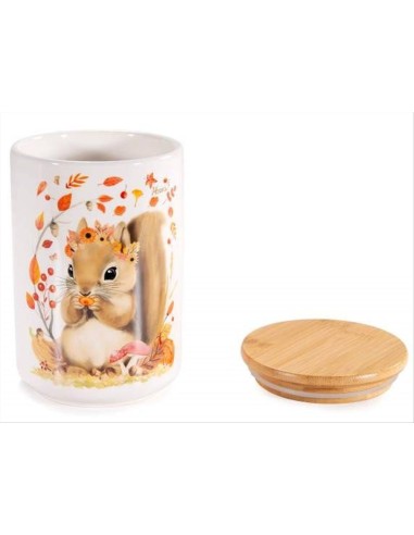 Barattolo Alimentare Amici del Bosco con Coperchio Bamboo – 2 Fantasie