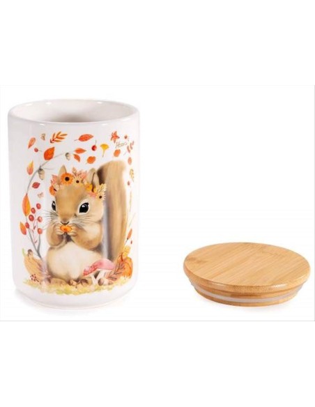 Barattolo Alimentare Amici del Bosco con Coperchio Bamboo – 2 Fantasie
