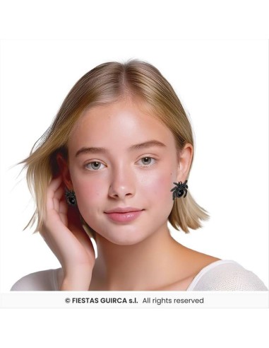 Orecchini Ragni Neri 2,5cm - Accessorio Horror Halloween