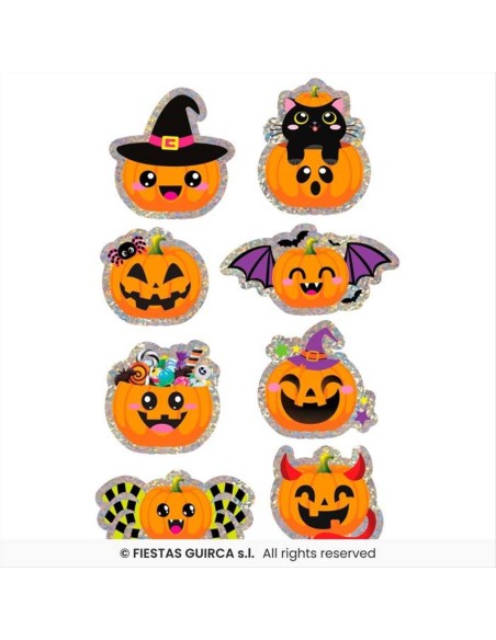 Adesivi di Halloween Olografici - Decorazioni Brillanti e Spettrali