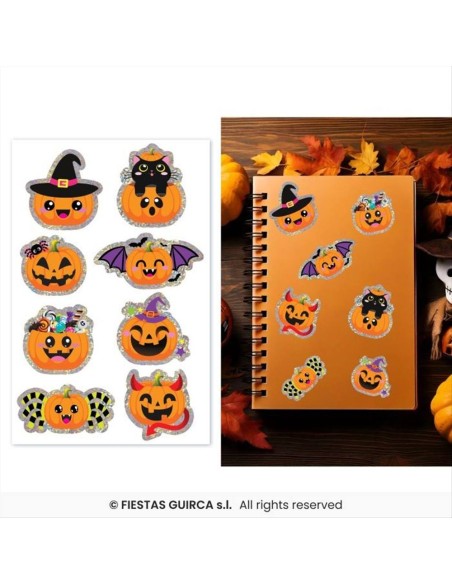 Adesivi di Halloween Olografici - Decorazioni Brillanti e Spettrali