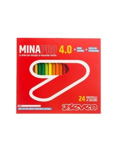Pastelli Seven Mina PRO 4.0 ✏️🌈 | Scatola 24 Colori Brillanti e Resis