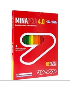 Pastelli Seven Mina PRO 4.0 ✏️🌈 | Scatola 18 Colori Vivaci e Resisten