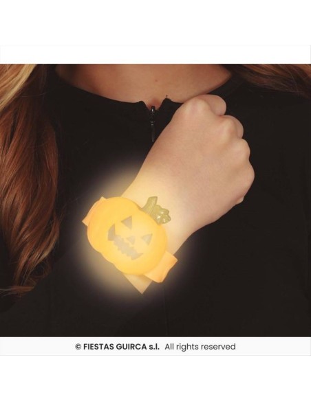 Braccialetto Zucca LED 5x4cm - Gadget Luminoso Halloween 🎃✨