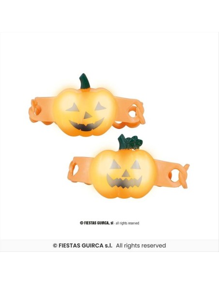 Braccialetto Zucca LED 5x4cm - Gadget Luminoso Halloween 🎃✨