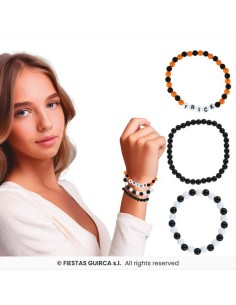 Bracciali TRICK Halloween 3pz - Perline Multicolore