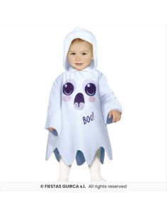 Costume Baby Fantasma Boo - Taglie 12-24 Mesi con Tunica e Cappuccio