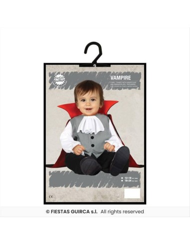 Costume Baby Vampiro Dracula - Taglie dai 12-24 Mesi con Mantello