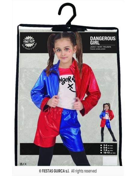 Costume Dangerous Girl Harley Quinn Bambina - Taglie 3-12 Anni