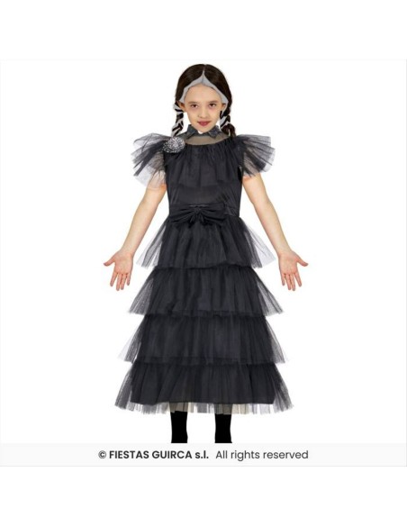 Costume Gotico Mercoledì Ballo Bambina - Taglie 5-12 Anni