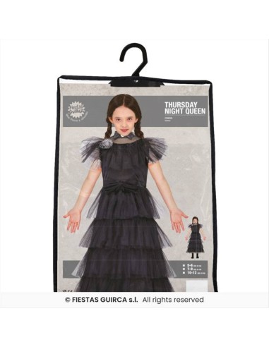 Costume Gotico Mercoledì Ballo Bambina - Taglie 5-12 Anni