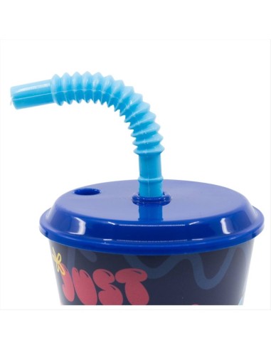 Bicchiere Lilo E Stitch con cannuccia pieghevole 430 ml  | Diamante Ro