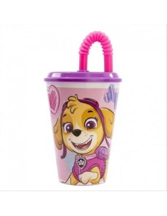 Bicchiere con cannuccia pieghevole Paw Patrol Girl Sketch essence 430