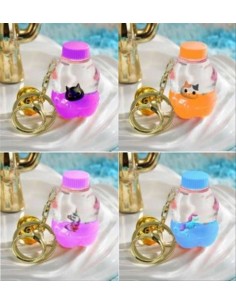 Portachiavi Liquido BOTTIGLIA con Animali Kawaii – 4 Modelli Adorabili 2