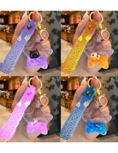 Portachiavi con Liquido STELLA con Animali Kawaii – 4 Modelli Adorabil