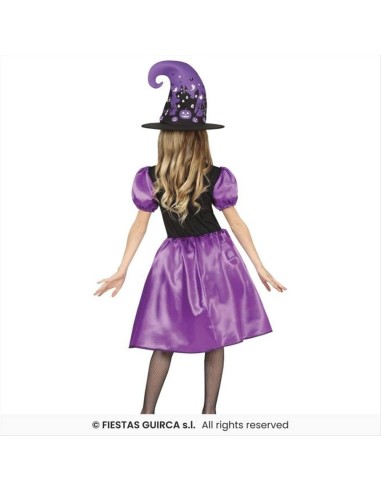 Costume Strega Viola Bambina - Taglie 3-12 Anni