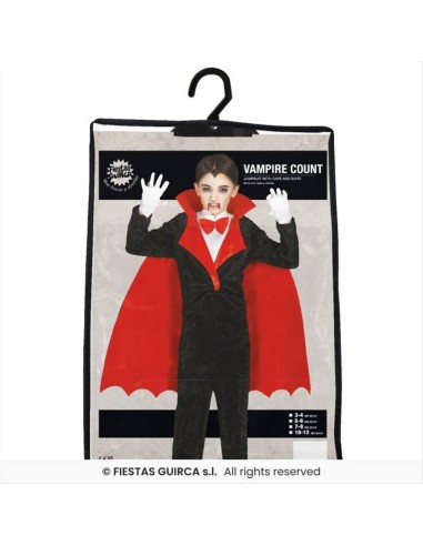 Costume Vampiro Conte Dracula Bambino - Taglie 3-12 Anni