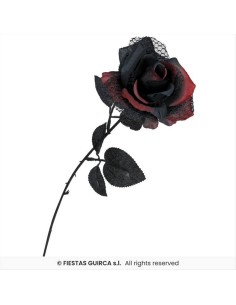 Fiore Gotico Rosso e Nero H40cm - Decorazione Horror Halloween 🌹💀