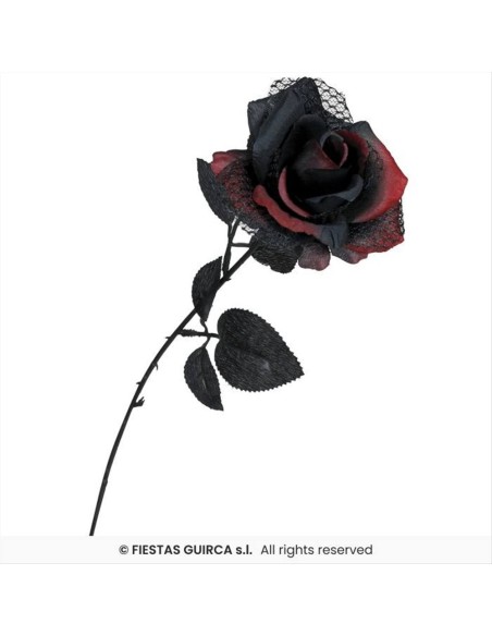 Fiore Gotico Rosso e Nero H40cm - Decorazione Horror Halloween 🌹💀