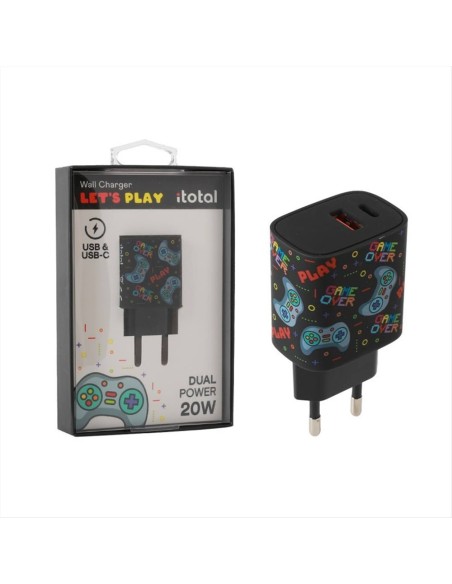 iTOTAL Caricatore 2 porte USB C + porta USB LET'S PLAY