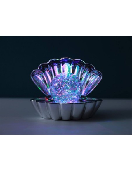 Lampada Conchiglia Glitterata Cambiacolore Argento – Magia LED RGB in 