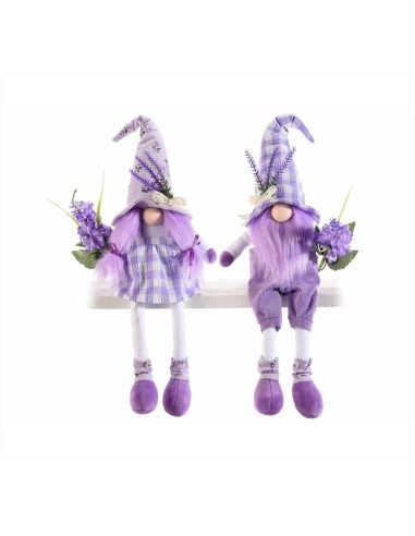 Gnomo pasquale lavanda con fiorellini e gambe lunghe - 2 modelli (1 pz