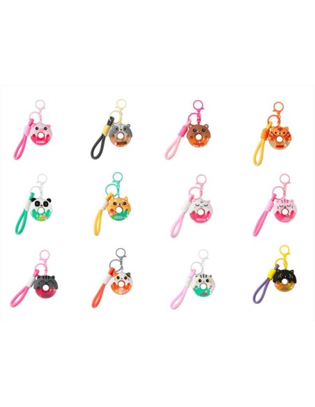 Portachiavi DONUT Kawaii – 1pz con 12 Animaletti a Scelta iTotal