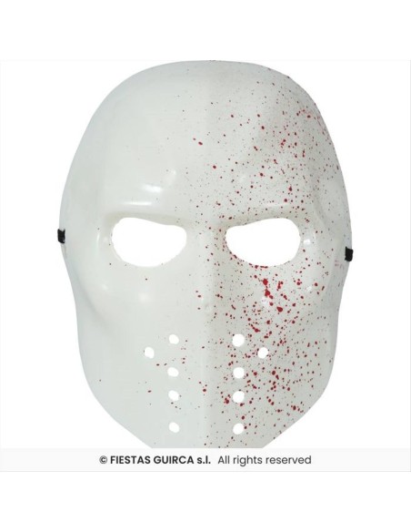 Maschera Hockey Bianca con Sangue PVC – Travestimento Halloween 🎭🩸