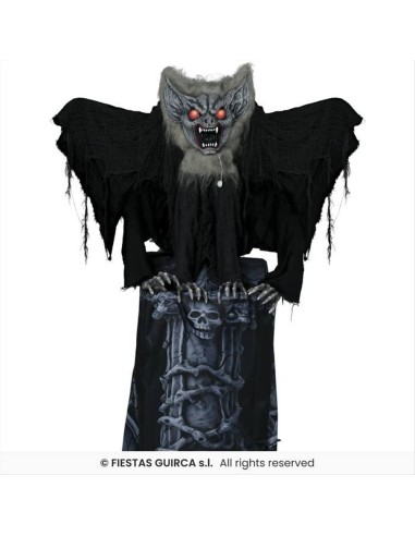 Pipistrello su Lapide 150cm - Con Luce, Suono e Movimento